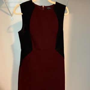 Burgundy and black dress